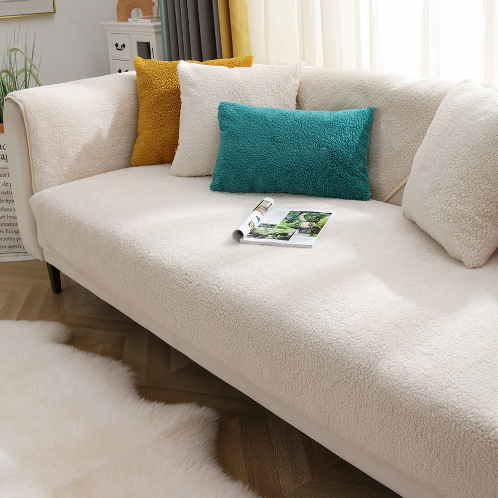 Plush Sofa Seat Cushion Cover