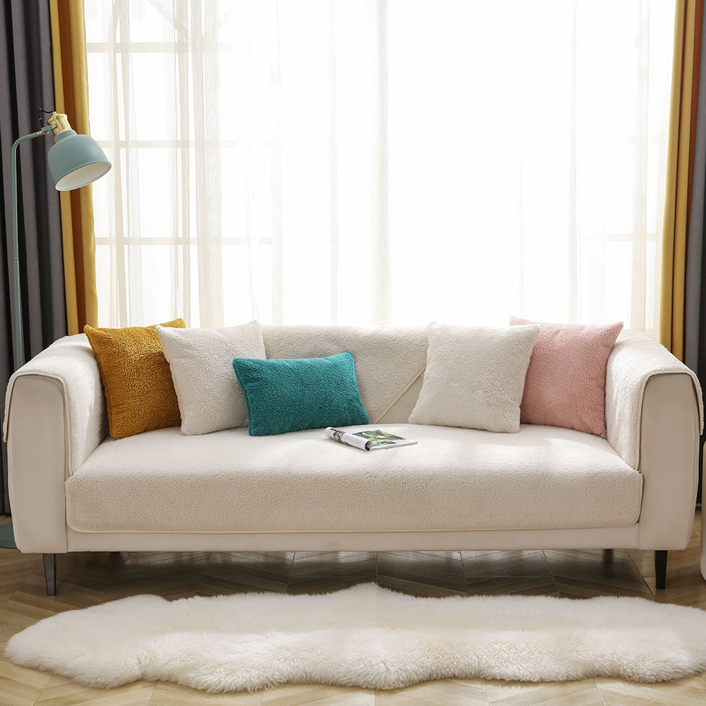 Plush Sofa Seat Cushion Cover