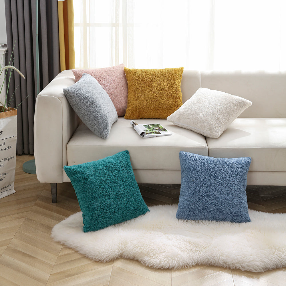 Plush Sofa Seat Cushion Cover