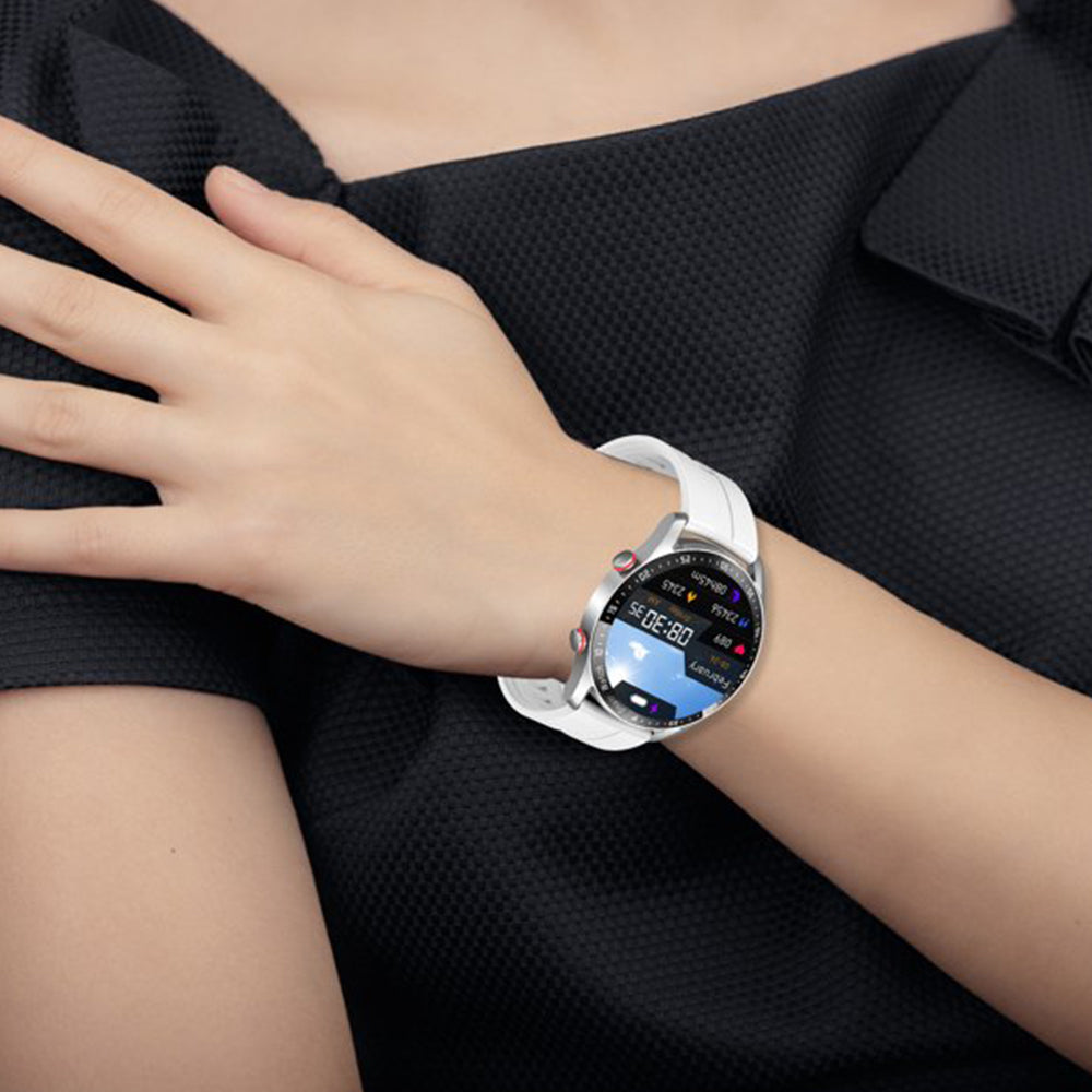 Bluetooth Smart Watch Sleep ECG Monitoring Sport Tracker-with 1 Steel Strap and 1 TPU Strap