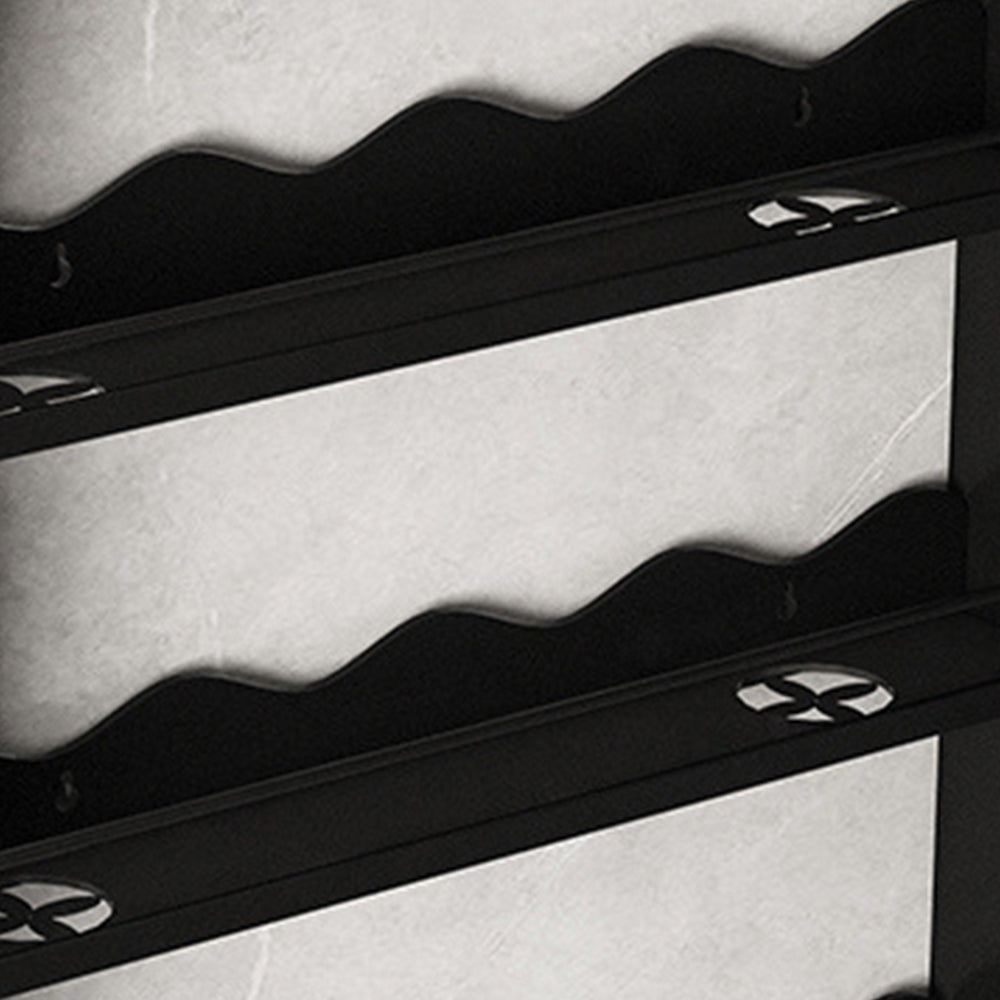 2-Tier Punch-Free Bathroom Wall Rack Black