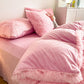 Soft Fluffy Plush Duvet Cover Set Faux Fur Quilt Covers Set