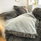 Soft Fluffy Plush Duvet Cover Set Faux Fur Quilt Covers Set
