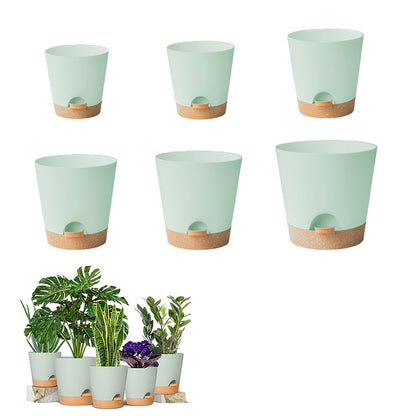 Set of 6Pcs Self Watering Planters Nursery Plant Pots with Drainage Hole for Indoor Outdoor Plants