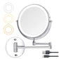 8-inch Wall Mounted 10X Magnifying Makeup Mirror with LED Light Dual Side