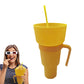 Reusable Stadium Tumbler Popcorn Cup Snack Bowl Multifunctional Cup with Straw