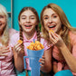 Reusable Stadium Tumbler Popcorn Cup Snack Bowl Multifunctional Cup with Straw