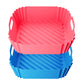 2Pcs Reusable Square Durable Air Fryer Silicone Liners-Blue and Pink