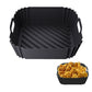 2Pcs Reusable Square Durable Air Fryer Silicone Liners-Black and Red
