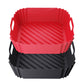 2Pcs Reusable Square Durable Air Fryer Silicone Liners-Black and Red