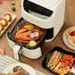 2Pcs Reusable Square Durable Air Fryer Silicone Liners-Black and Grey
