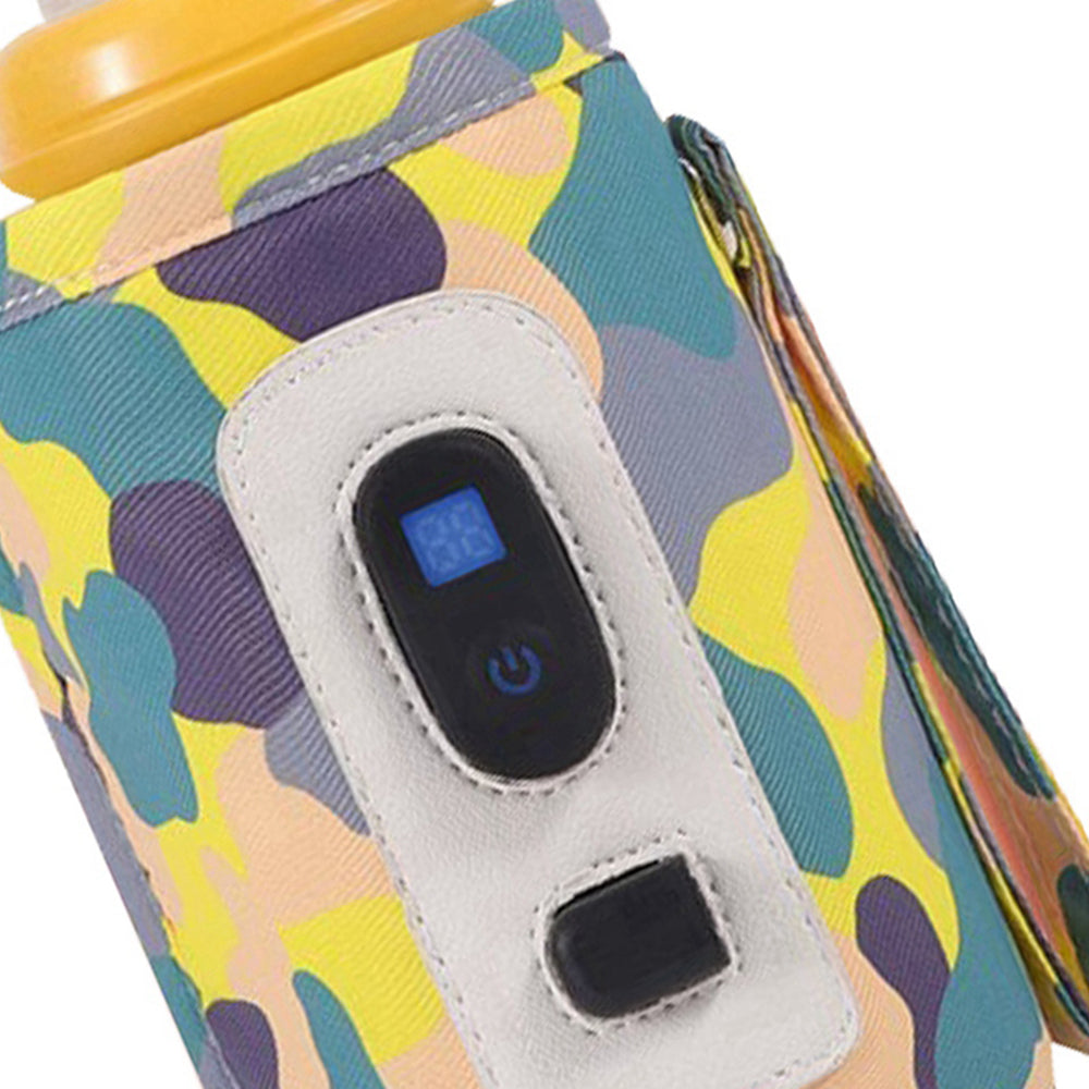 USB Digital Display Kids Travel Milk Warmer Bottle with 5-Speed Temperature