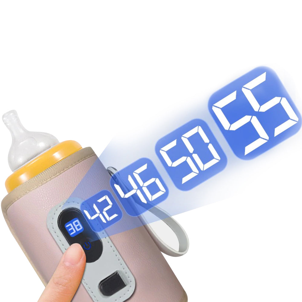 USB Digital Display Kids Travel Milk Warmer Bottle with 5-Speed Temperature