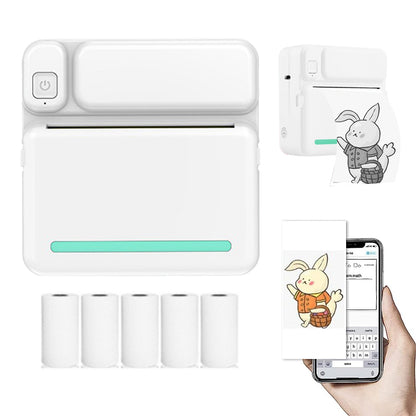 Portable Wireless Thermal Mini Phone Photo  Printer With Rolls Paper Notes