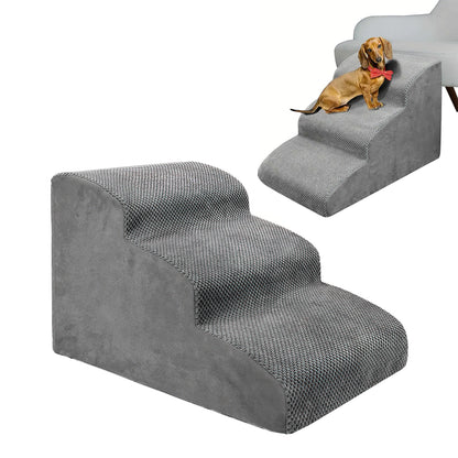 Non-Slip 3 Steps Dog Stairs Ramps Pet Steps Sofa Bed Ladder
