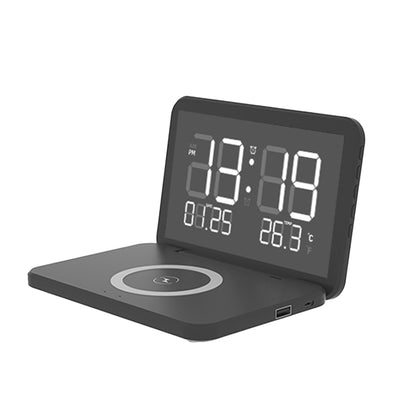 Electric Wireless Charger Digital Thermometer Alarm Clock