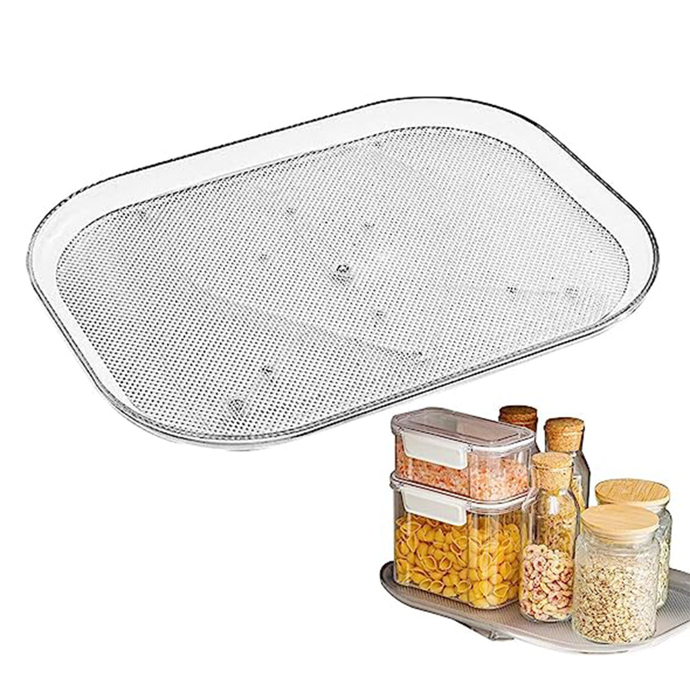 Clear Rectangular Turntable Organizer for Refrigerator Lazy Susan