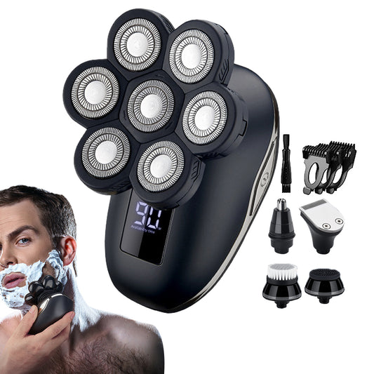 5 in 1 7D Blade Detachable Electric Head Shaver for Men
