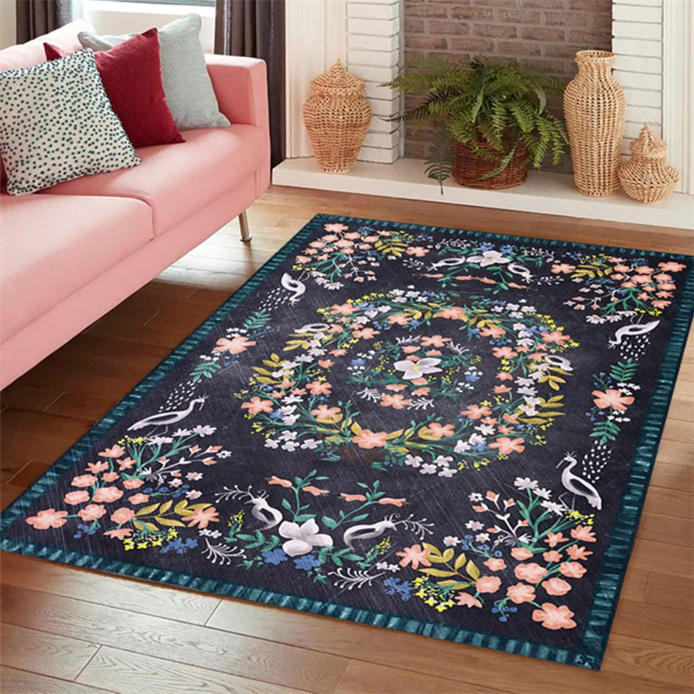 Home Flower Floor Mat Living Room Bedroom Indoor Floor Play Mat