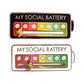 Funny Interactive My Social Battery Mood Brooch Pin-Rectangle Shape