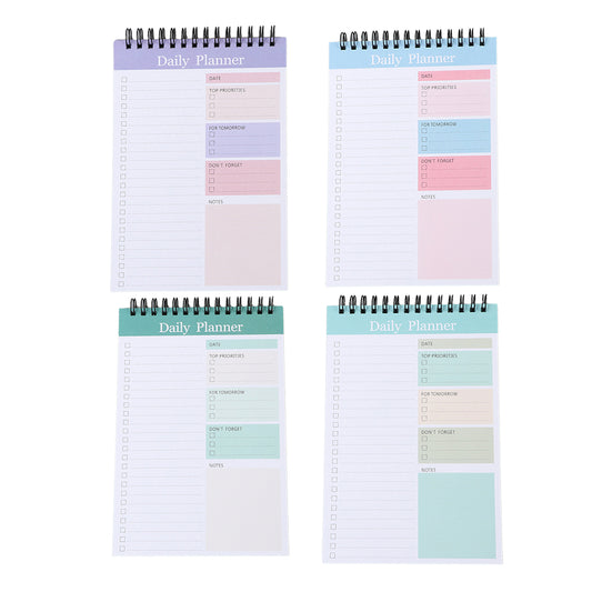 4Pcs Undated Daily Planner Notepad To-Do List Notepad