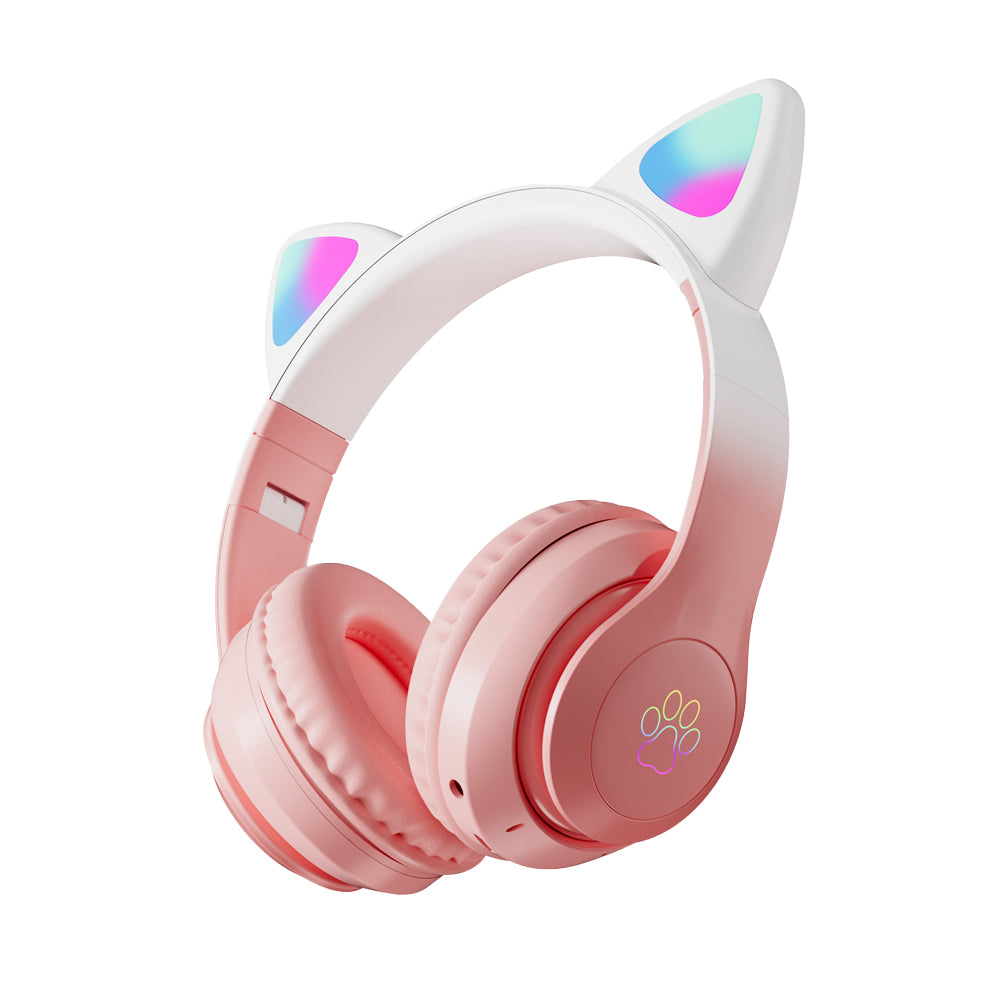STN-28PRO Wireless Bluetooth 5.3 LED Illuminated Cat Ear 3D Stereo Headset