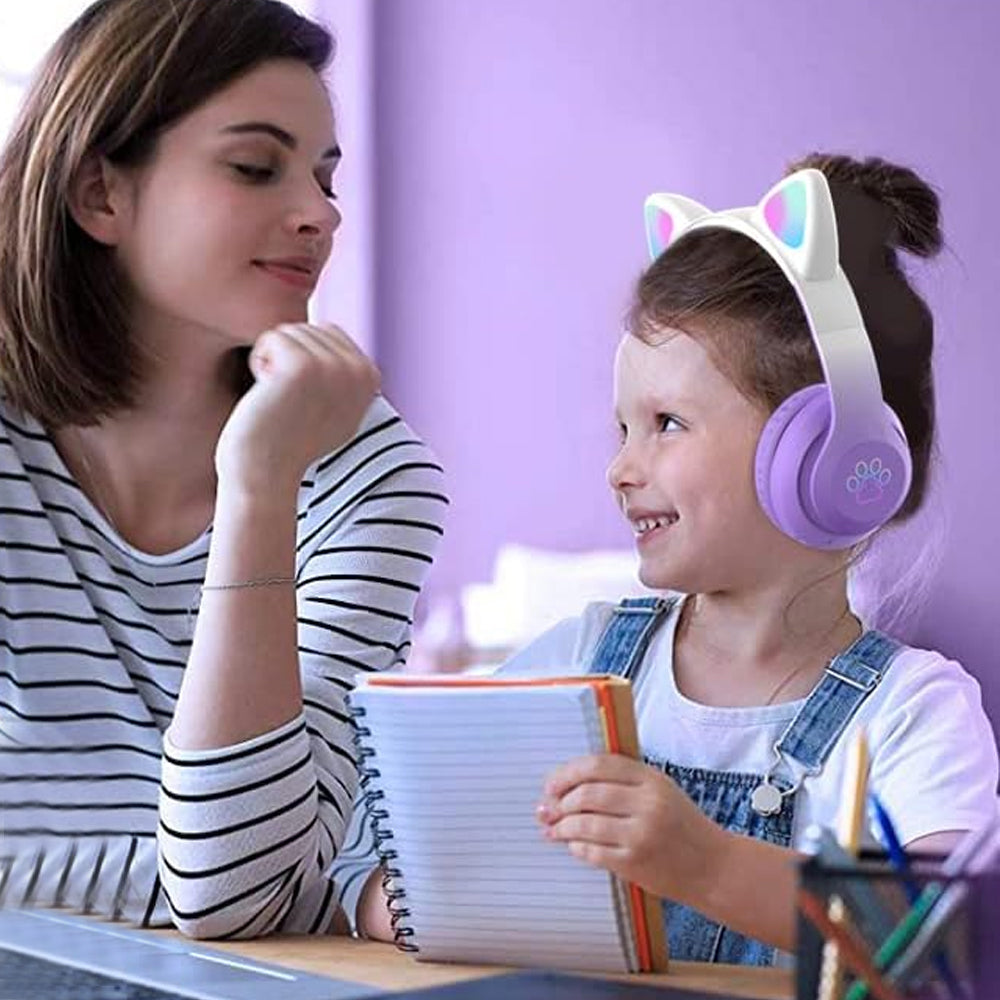 STN-28PRO Wireless Bluetooth 5.3 LED Illuminated Cat Ear 3D Stereo Headset