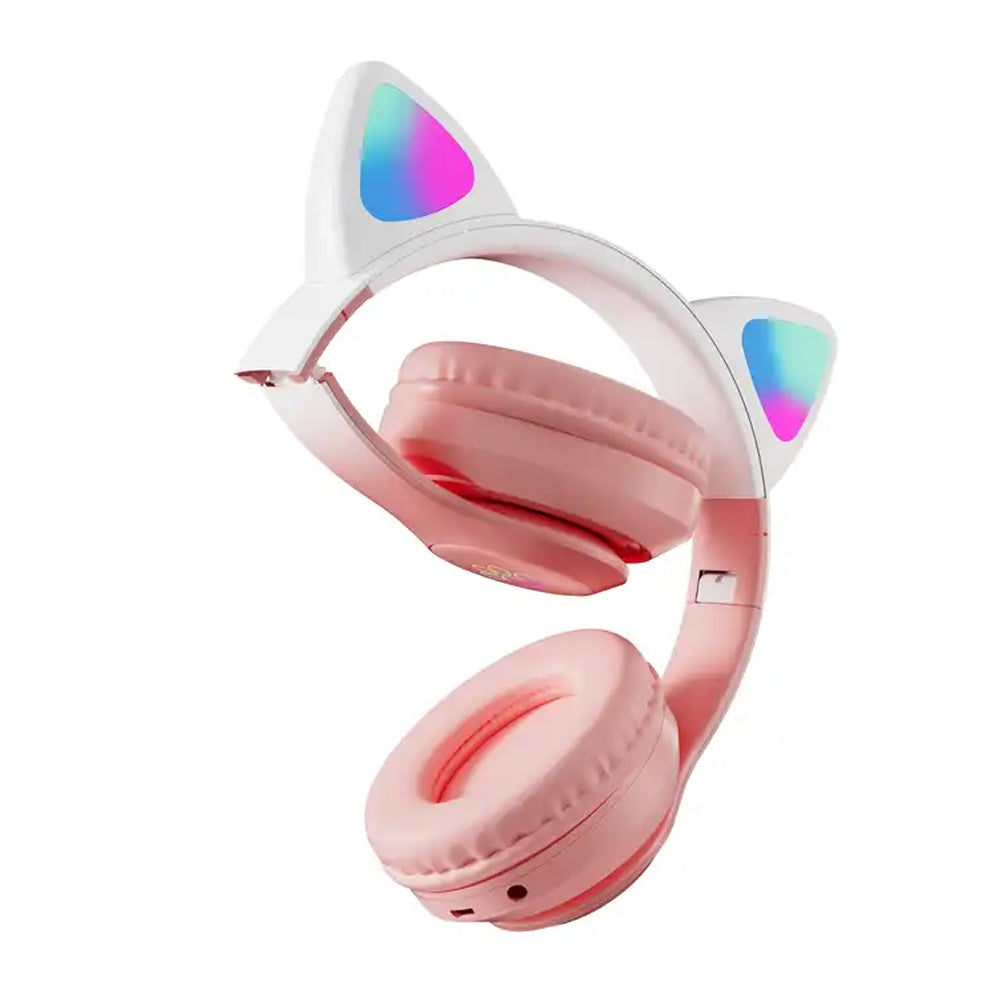 STN-28PRO Wireless Bluetooth 5.3 LED Illuminated Cat Ear 3D Stereo Headset