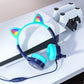 Gaming Cat Ear Adjustable Headphones LED Lights Wired Headset