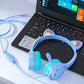 Gaming Cat Ear Adjustable Headphones LED Lights Wired Headset