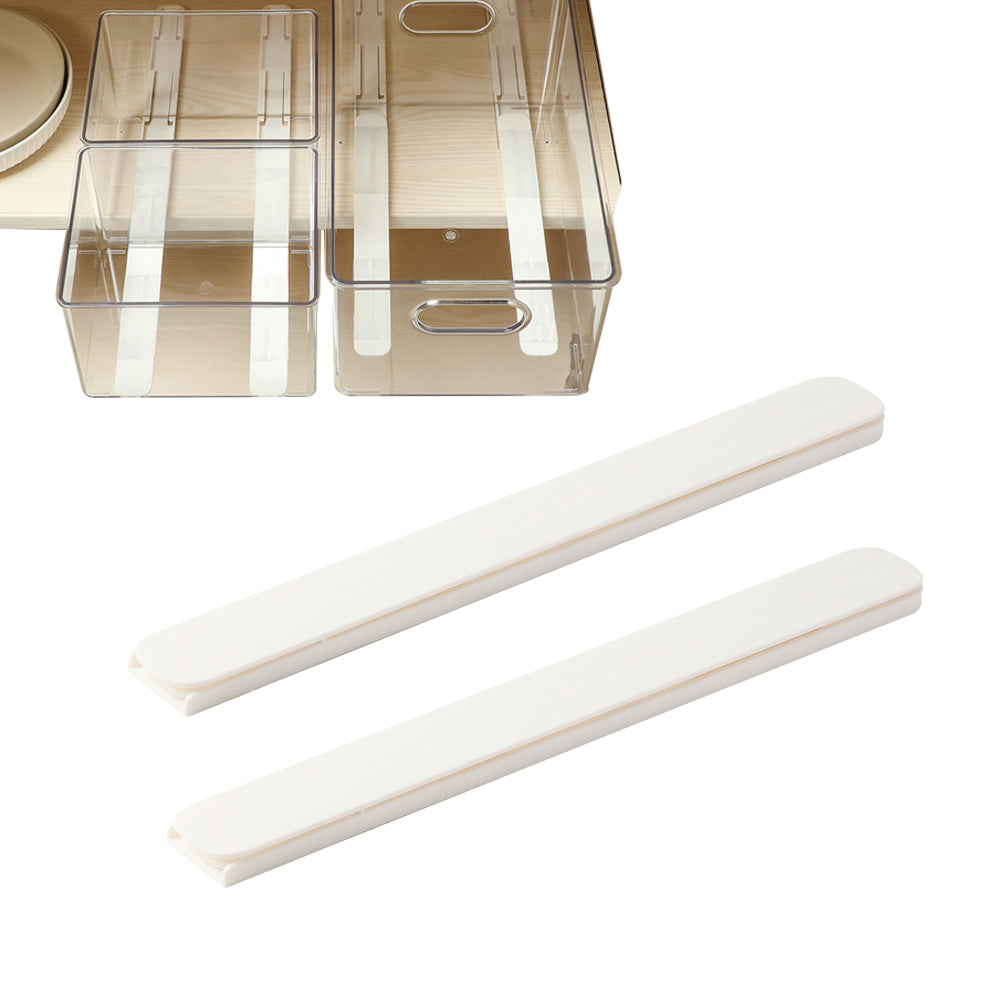 2Pcs DIY Telescopic Track Drawer Organizers for Kitchen Cabinet