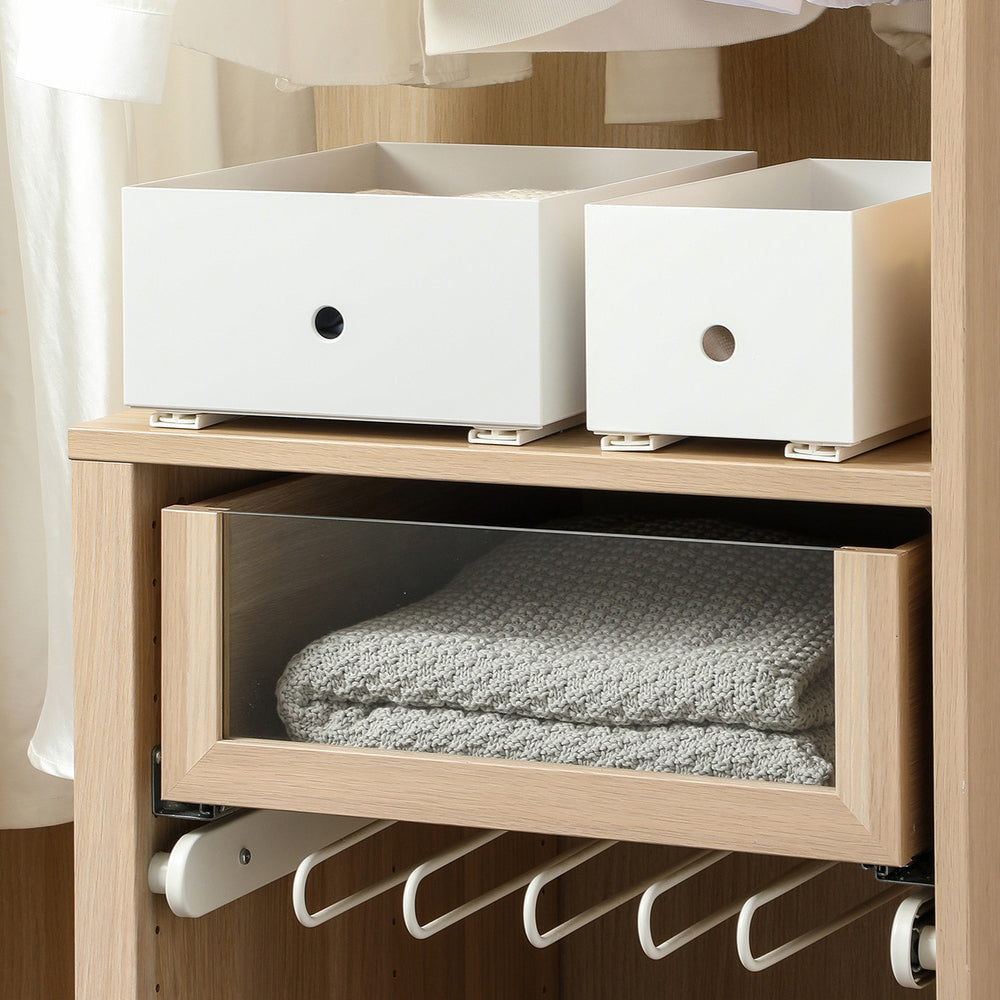 2Pcs DIY Telescopic Track Drawer Organizers for Kitchen Cabinet