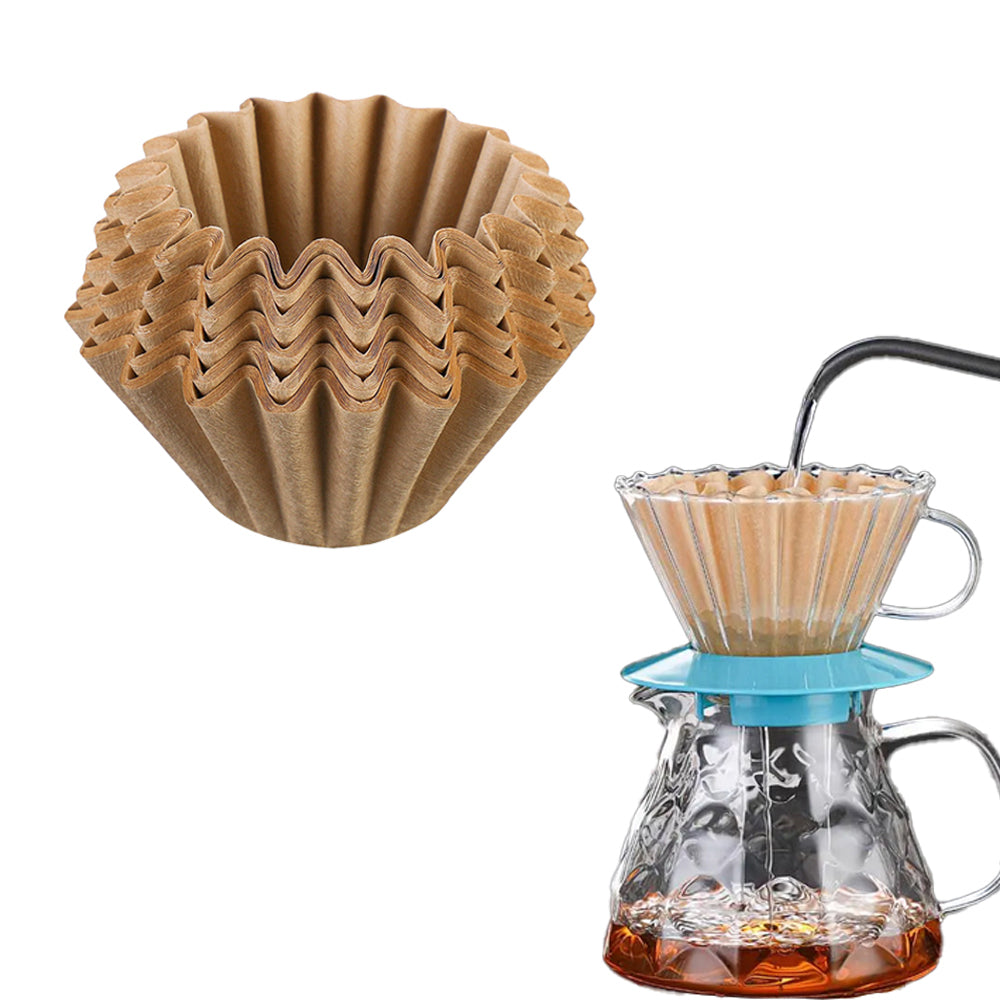 50 Sheets Disposable Basket Coffee Filters Paper for Drip Coffee Maker