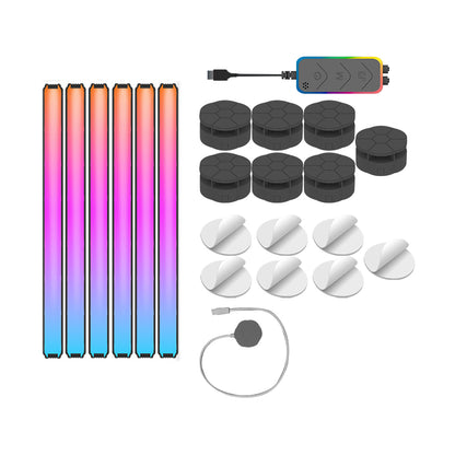 Smart RGB Music Wall Lights Bar Works with Alexa and Google Assistant for Gaming Room Decor