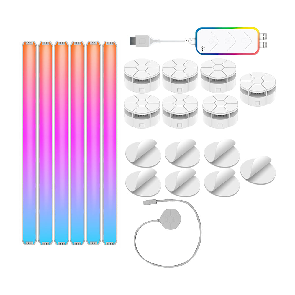 Smart RGB Music Wall Lights Bar Works with Alexa and Google Assistant for Gaming Room Decor