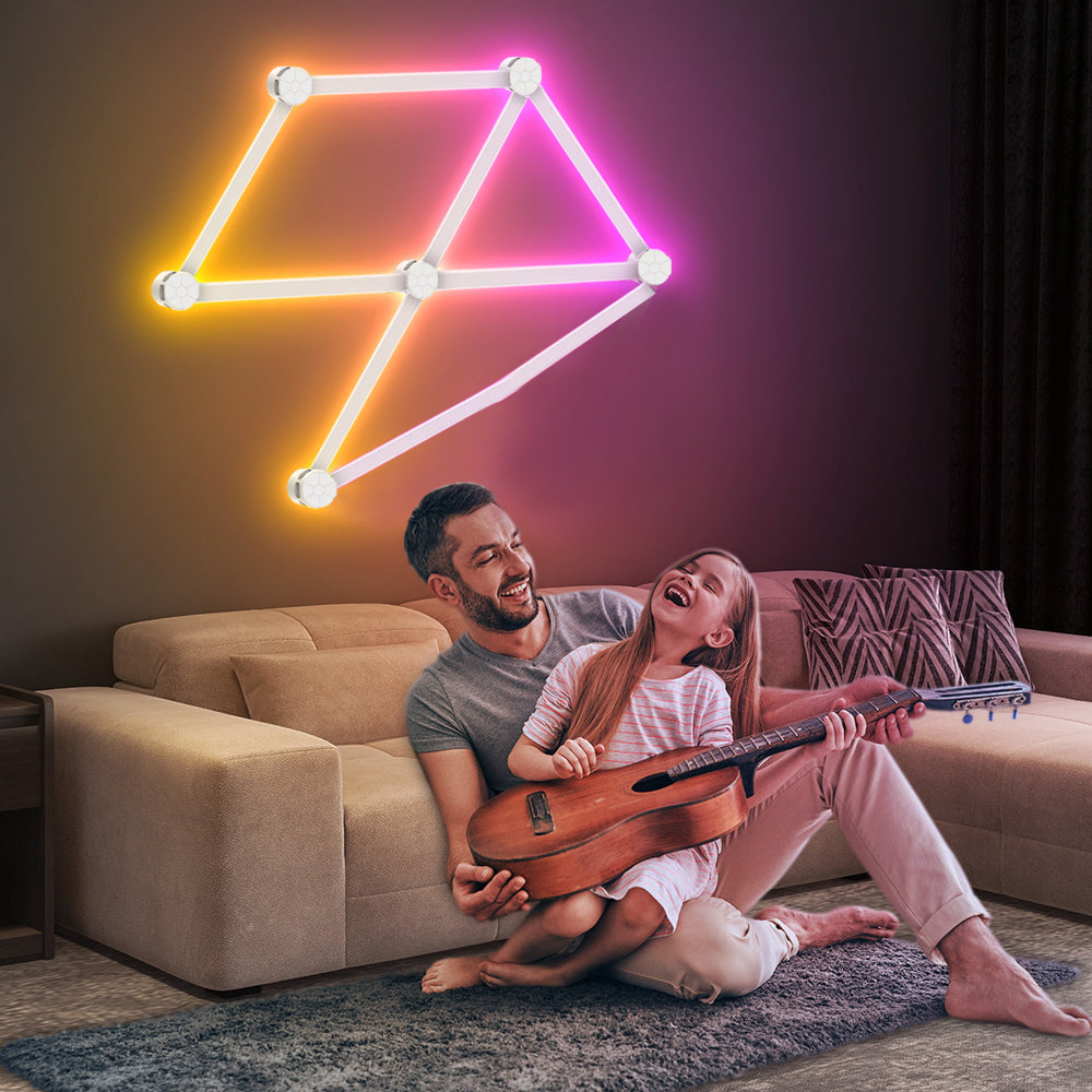 Smart RGB Music Wall Lights Bar Works with Alexa and Google Assistant for Gaming Room Decor