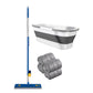 Self-wringing Microfiber Floor Cleaning Mop with Collapsible Bucket