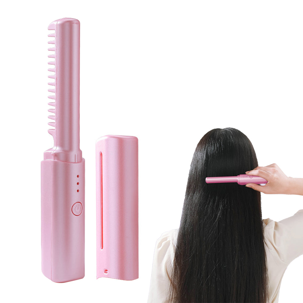 Portable Hair Straightener Comb Rechargeable Mini Hair Straightener