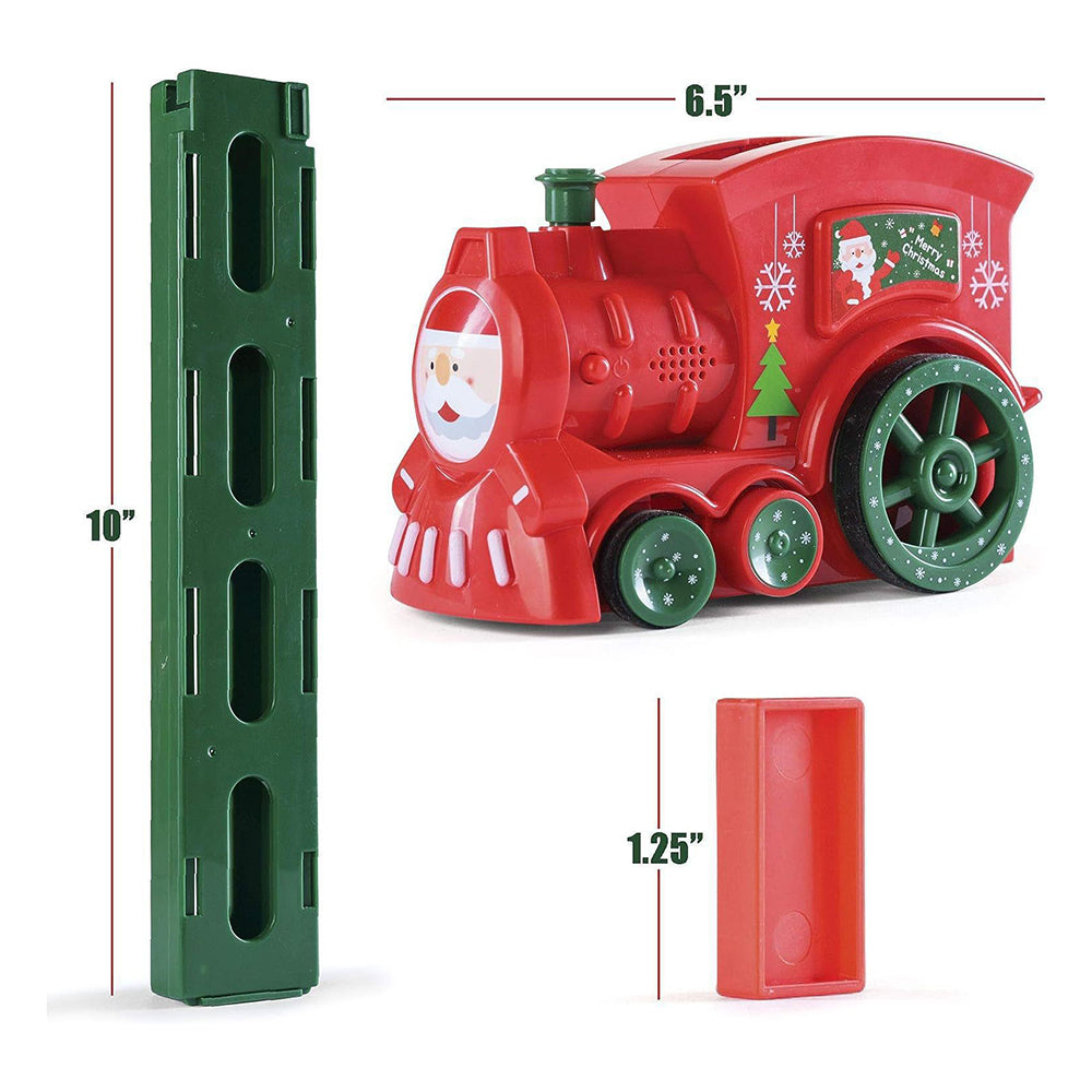 Kids Christmas Domino Electric Train Toy Set with Sound Kids Construction Stacking Toys