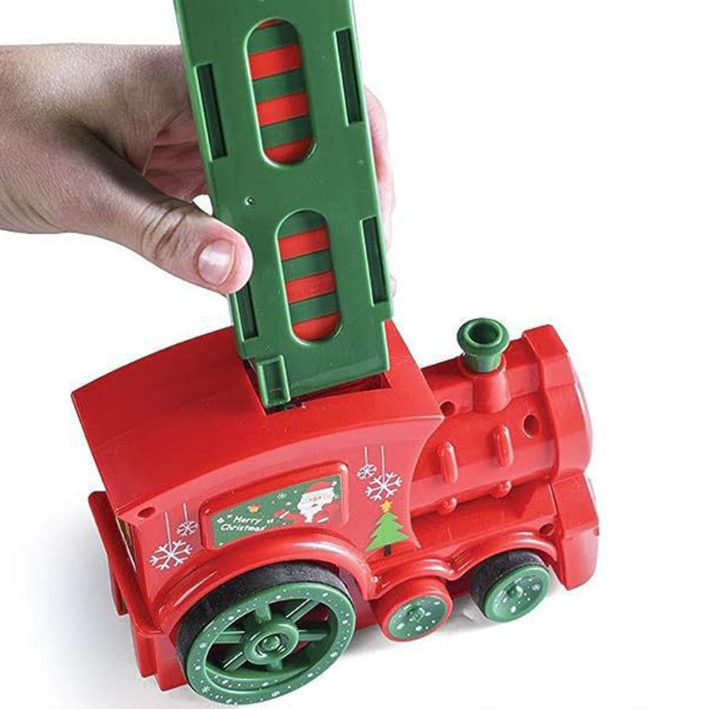 Kids Christmas Domino Electric Train Toy Set with Sound Kids Construction Stacking Toys
