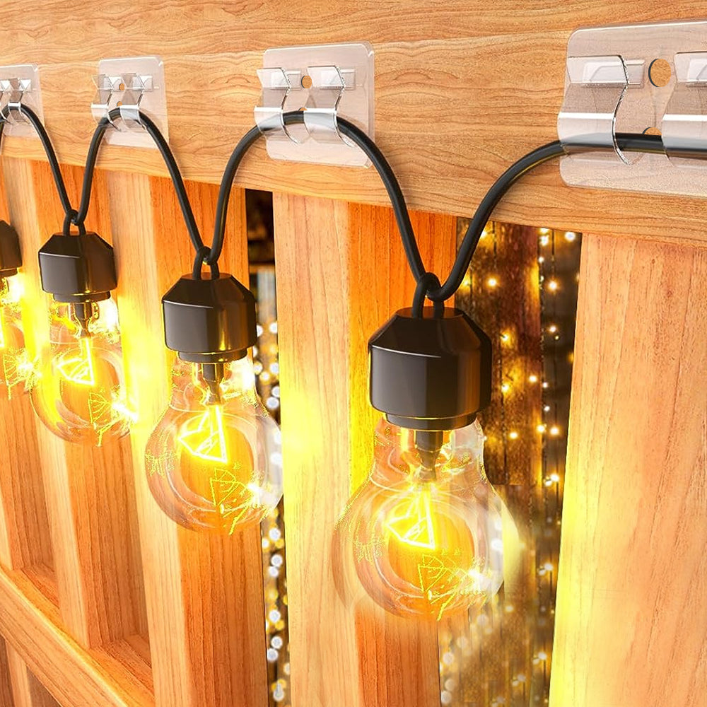 20Pcs Hooks for Outdoor String Lights Clips Adhesive Strips for Hanging Christmas Light