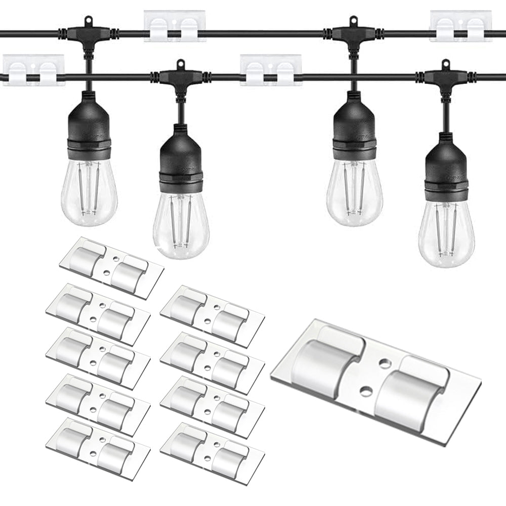 20Pcs Hooks for Outdoor String Lights Clips Adhesive Strips for Hanging Christmas Light