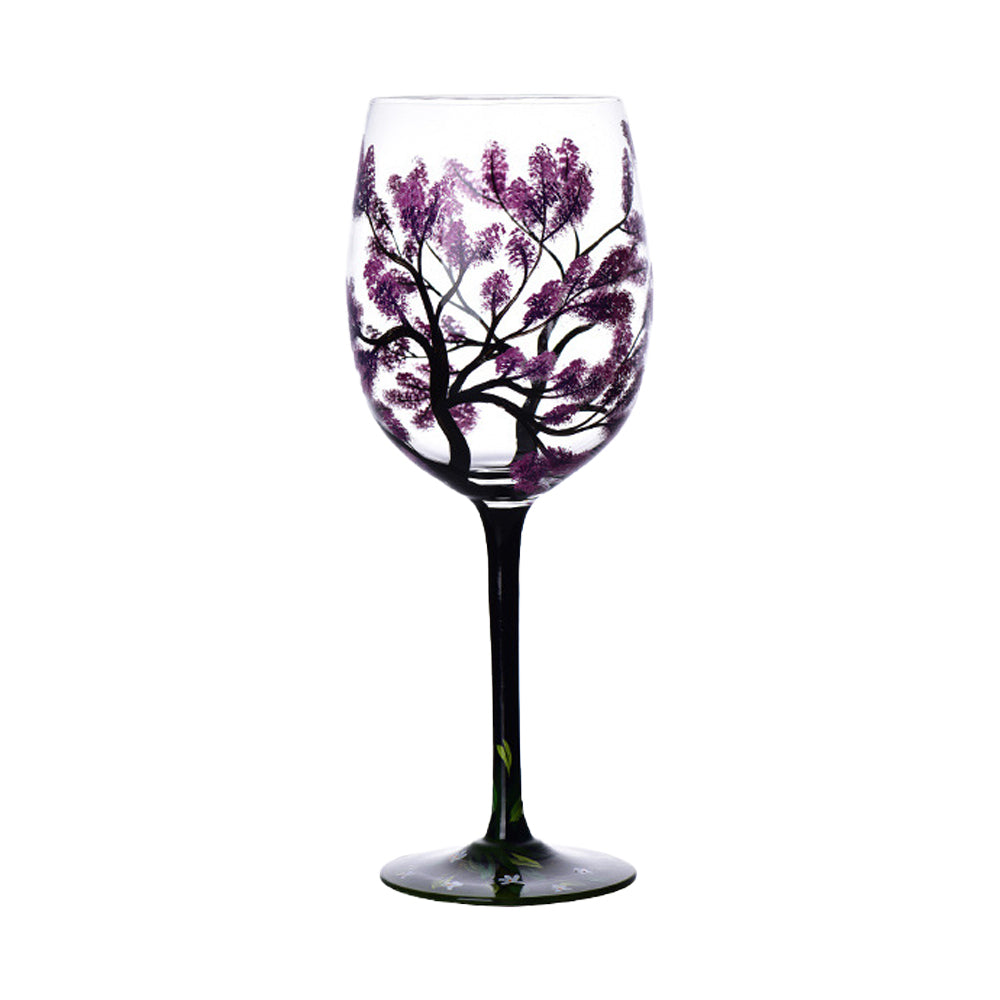 Four Seasons Tree Hand-painting Wine Glasses Goblet Champagne Cup