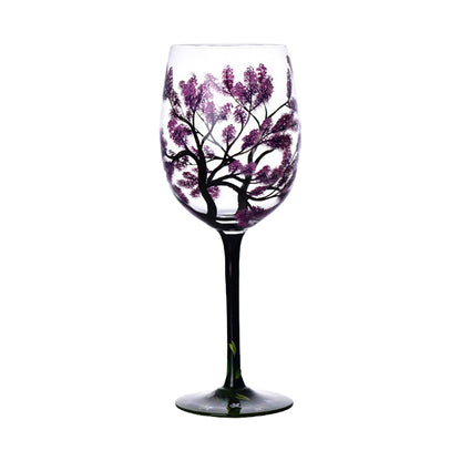 Four Seasons Tree Hand-painting Wine Glasses Goblet Champagne Cup