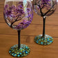 4Pcs Set Four Seasons Tree Hand-painting Wine Glasses Goblet Champagne Cup
