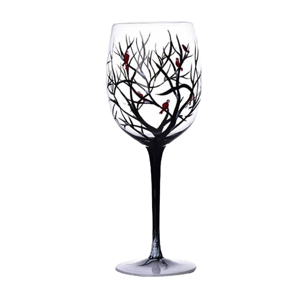 Four Seasons Tree Hand-painting Wine Glasses Goblet Champagne Cup