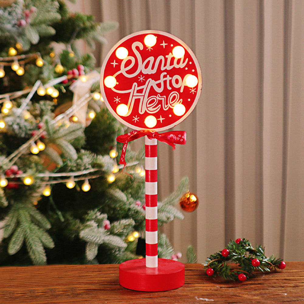 Christmas LED Road Sign Table Light-Circular