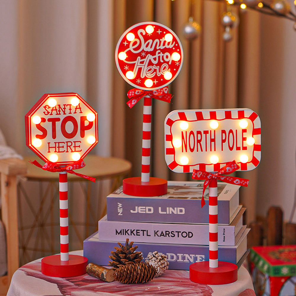 Christmas LED Road Sign Table Light-Rectangular