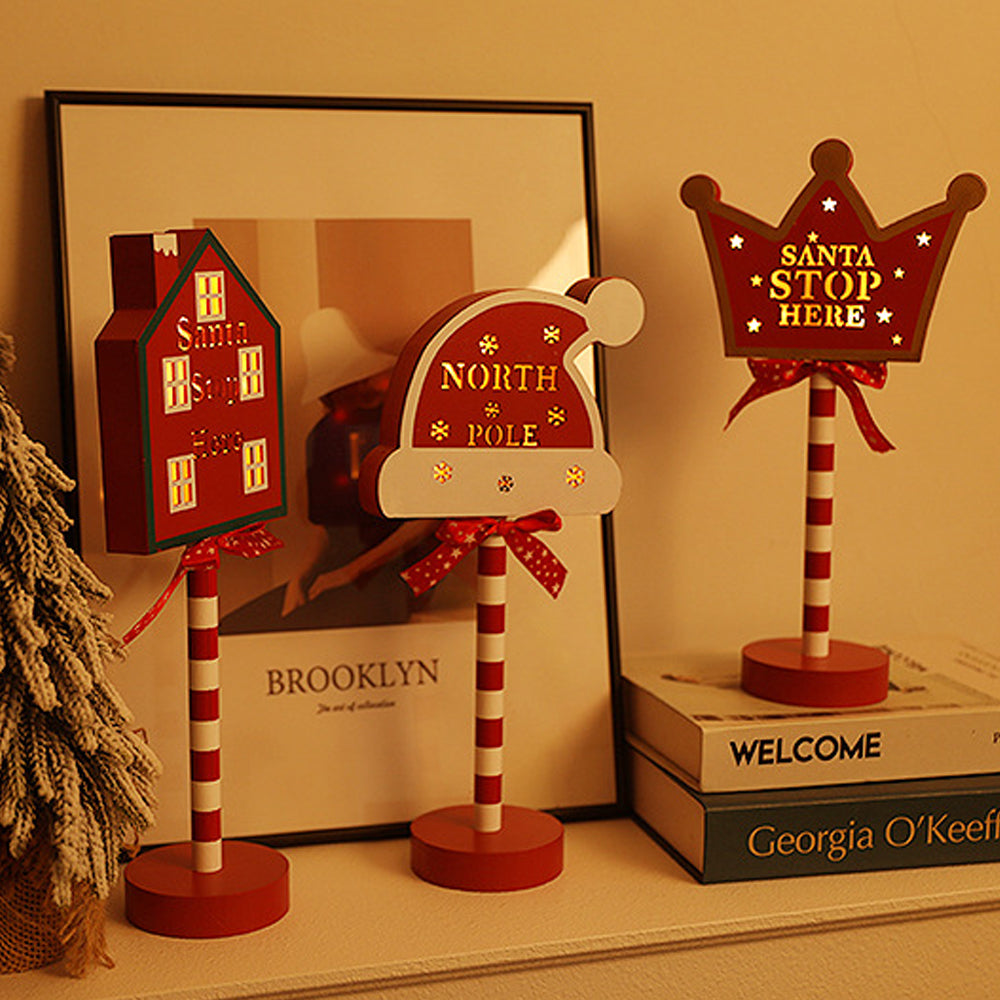 Christmas LED Road Sign Table Light-House