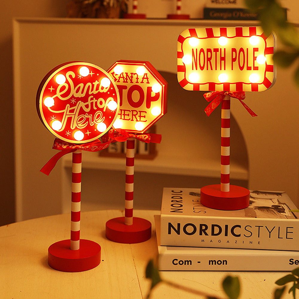 Christmas LED Road Sign Table Light-Rectangular